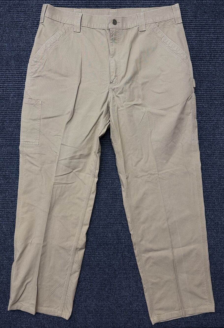 Carhartt B151 Original Dungaree Fit Carpenter Work Pants - Men’s 38x34 - Khaki